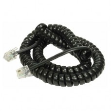 IT Done Right Coiled Telephone/Handset Cord, RJ-10 4P4C Connectors, 2 Metre, Black
